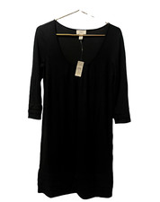 NWT $79 Ann Taylor LOFT Black Dress Small S Rayon Nylon Spandex Scoop Neck