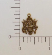 57613         Brass Oxidized US Army Charm Jewelry Finding