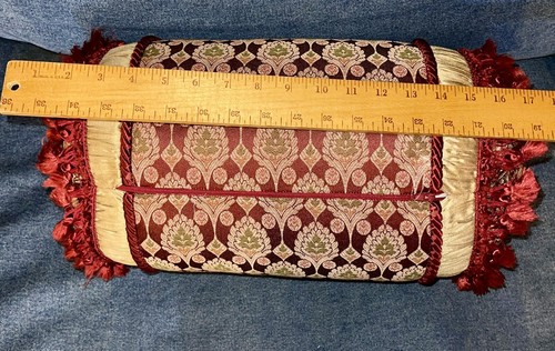 Red And Gold Lumbar Decorative Pillow - Picture 3 of 3