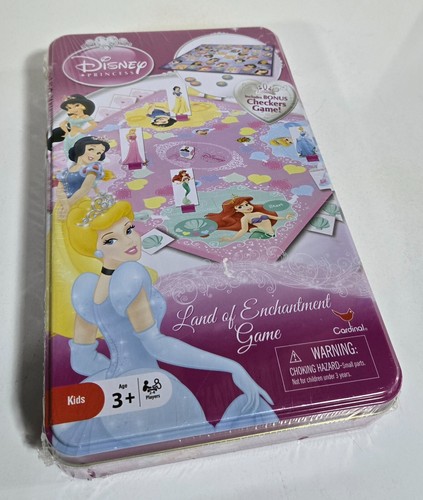 Disney Princess Land of Enchantment Game Tin With Bonus Checkers Game Sealed NIP - Picture 3 of 9