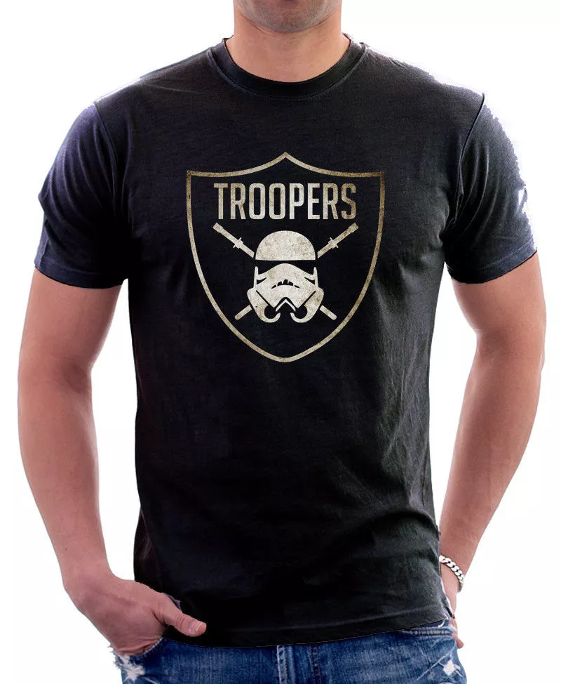 Star Wars inspired Stormtrooper Empire Jedi Shield printed cotton t-shirt OZ976