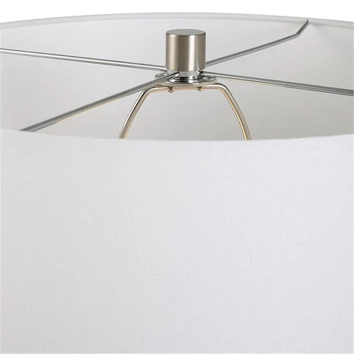 Uttermost Teramo 1-Light Ceramic & Fabric Table Lamp in White/Distressed Blue - Picture 6 of 7