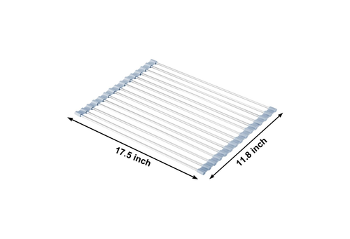 Stainless Steel Over Sink Dish Rack, Foldable Gray Drainer - Picture 4 of 5