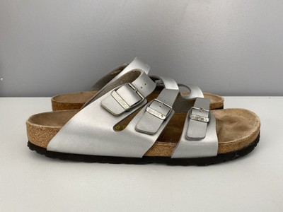 Birkenstock Florida Silver 3 Strap Sandals Womens Size 40 9 | eBay