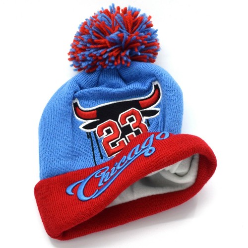 Chicago 23 Bull Head Drip Basketball Team Color New Knit Beanie Winter Hat - Picture 25 of 46
