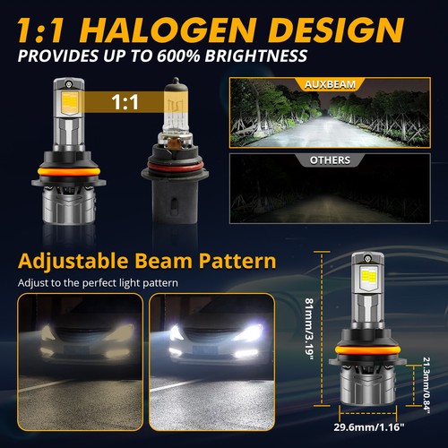 AUXBEAM 9007 LED Headlight Bulbs For Dodge Ram 1500 2500 3500 2002-2005 28000LM - Picture 6 of 12