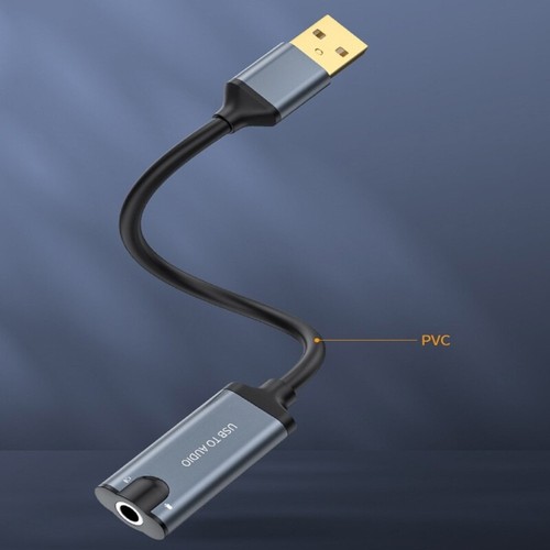 External Sound Card USB Adapter Stereo Sound Card with 3.5mm Microphone - Afbeelding 7 van 10
