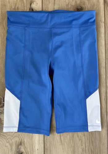 Nike Big Girls Dri Fit Training Biker Shorts Blue Stretch Athletic Size L NEW - Picture 3 of 7