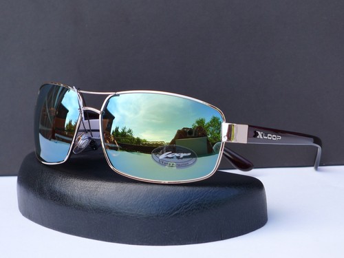 New X-Loop Mens Trendy Retro Aviator Sunglasses Designer Shades + Microfiber Bag - Picture 5 of 6