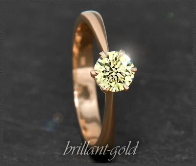 Diamant Damen Ring aus 585 Gold; 0,72ct Brillant, zart gelb & Si1; 14K Rotgold - Bild 1 von 4