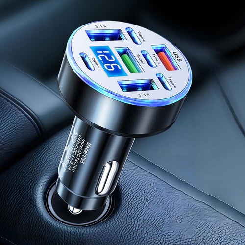 40W 8 Ports Car Charger Fast Charging Charger Lightweight for Most Car Models - Photo 15 sur 24