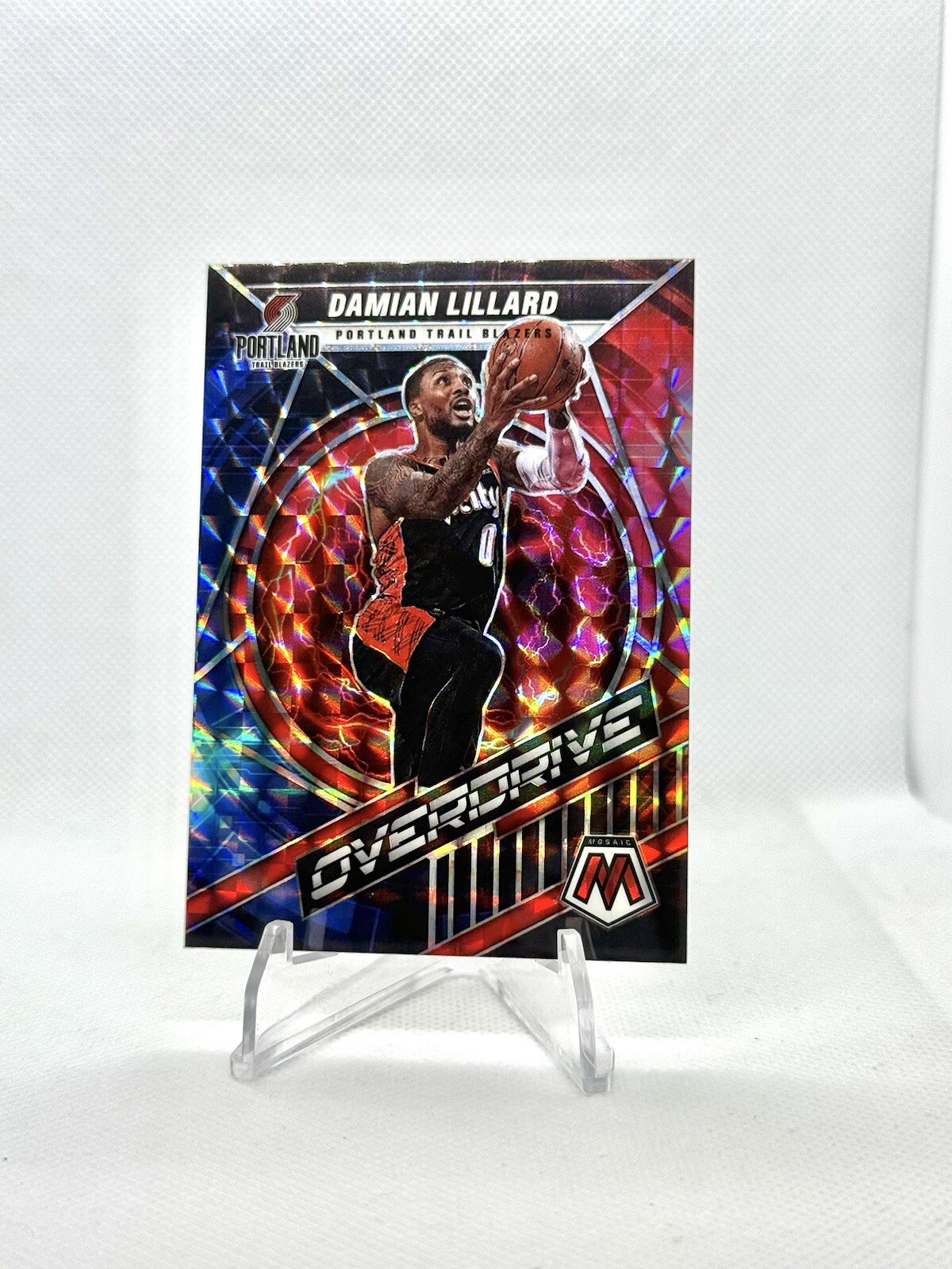 2021-22 Mosaic DAMIAN LILLARD #23 Overdrive SP Insert, Blazers