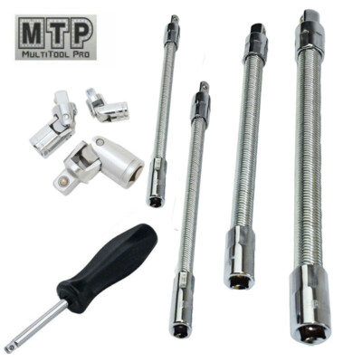 #ad Flexible Extension Universal Joint Swivel Wobble Spinner Ratchet Socket 1 4quot; 3 8 $7.55