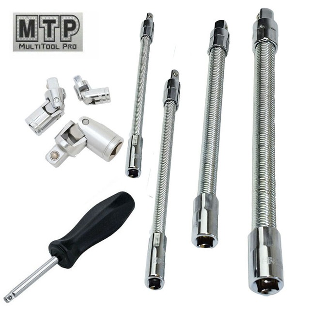 Flexible Extension Universal Joint Swivel Wobble Spinner Ratchet Socket