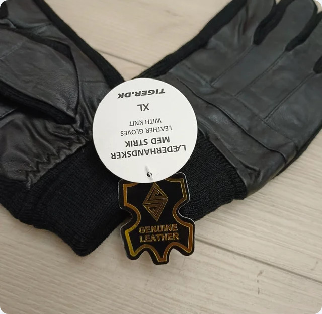 Guantes de piel sintetica. Talla L