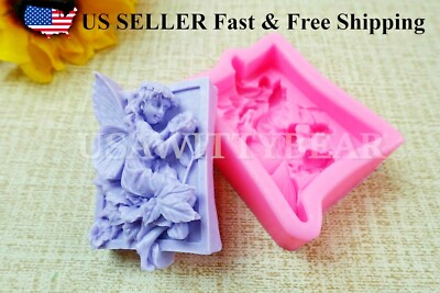 Flower Fairy DIY Handmade Soap Cake Cookie Mold Silicone Molds US Seller