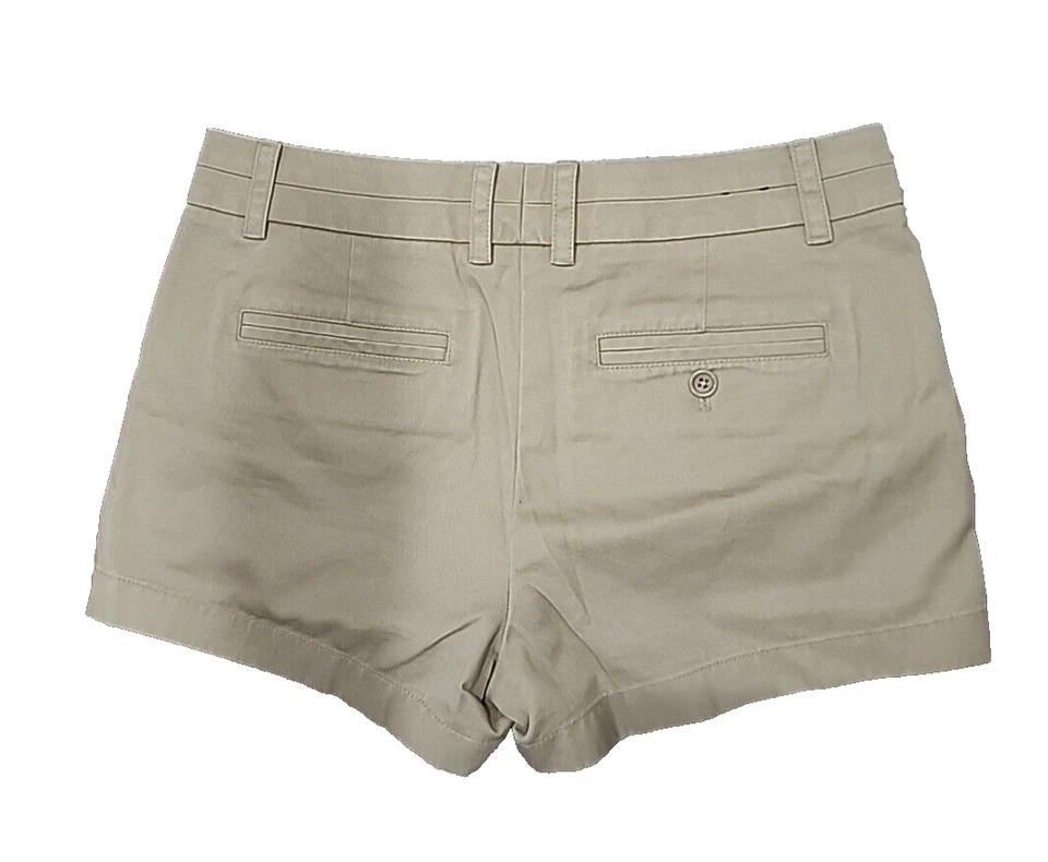 J. Pantalones cortos chinos Crew 100 % algodón marrón claro tiro medio 3 entrepiernas para mujer 2 Foto 3 de 4