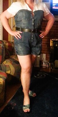 Dereon Beyoncé RARE Denim Bustier Shorts Jumper Plus Size 3X