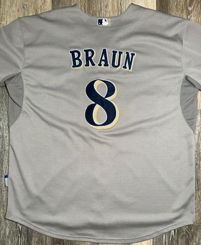 Milwaukee Brewers Ryan Braun #8 Majestic Jersey Size 52 XL Stitched Cool Base - Picture 8 of 9