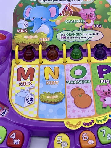 VTech Touch and Teach Elephant Baby Book Purple - Picture 5 of 5