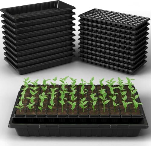 20Pack 1020 Seed Starting Trays No Holes 72 Cell Seedling Starter Plugs Reusable