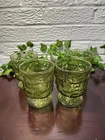 Anchor Hocking Milano Lido Pedestal Glasses Set Of 4 Avocado Green Vintage