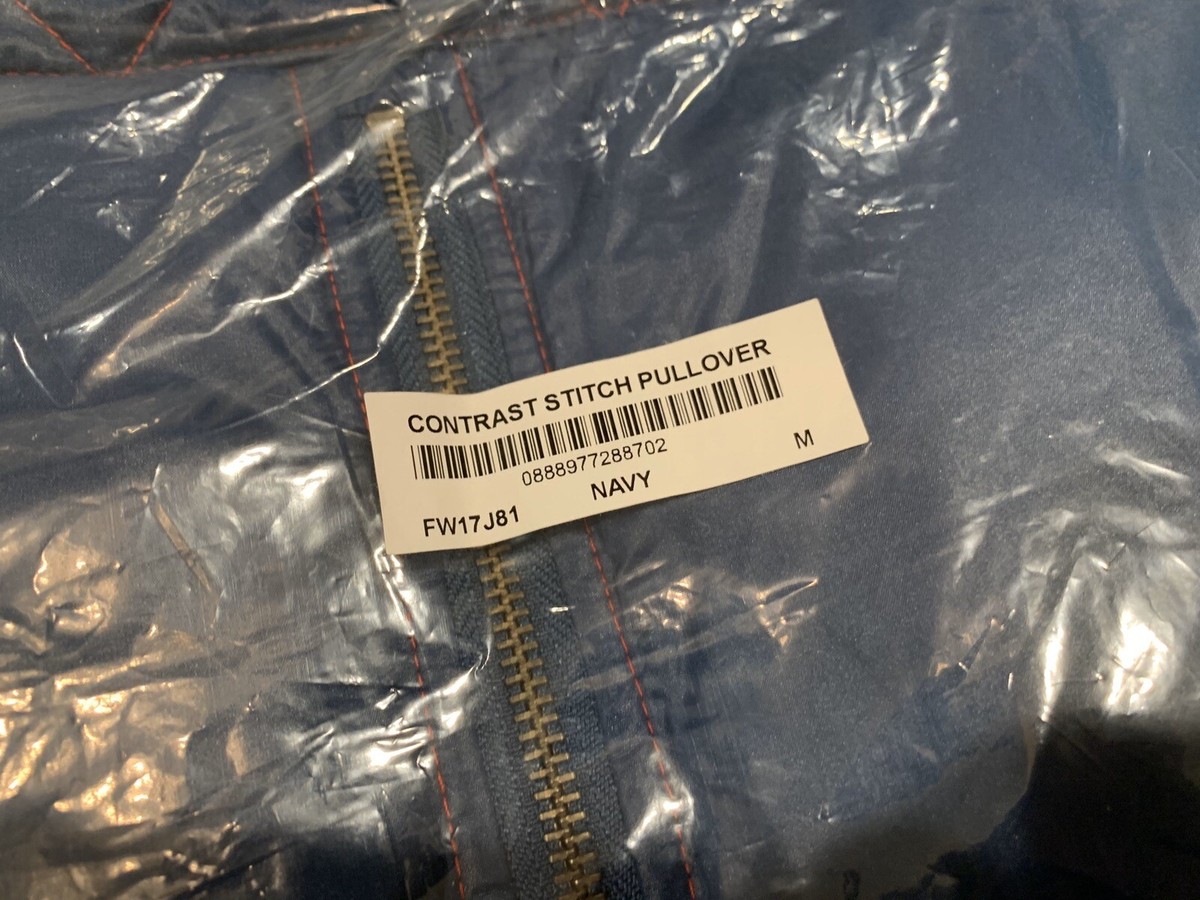 Supreme FW17 Contrast Stitch Pullover Navy Medium New | eBay