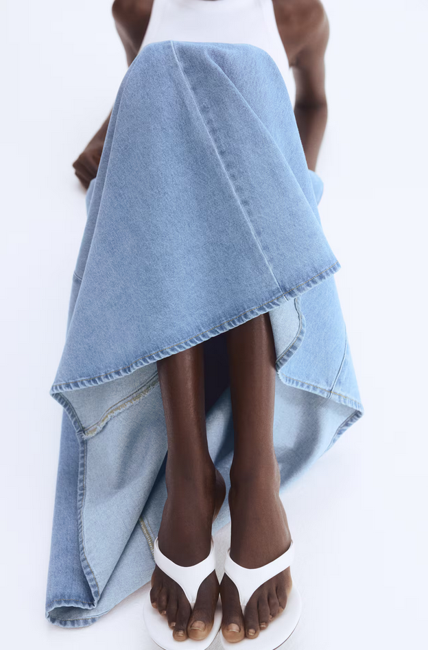 スカート HYKE DENIM MIDI SKIRT USEDWASH BLUE DENIM MIDI SKIRT | HYKE (Women)/ハイク | 三越