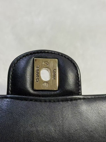 Chanel CF Mini Square Black Chevron Leather Shoulder Bag - Picture 17 of 21