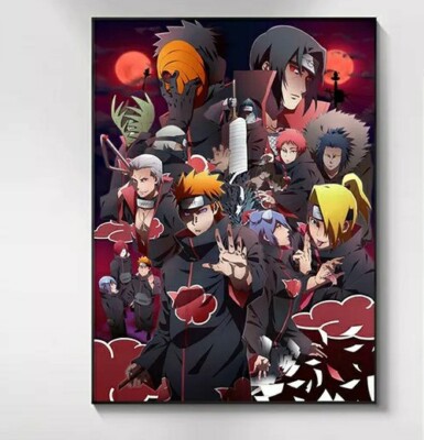 Poster Toile Naruto 60x90cm Sans Cadre - Akatsuki - Décoration Murale Manga