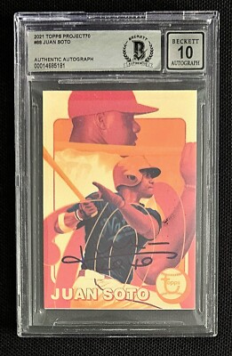 JUAN SOTO Signed 2021 Topps Project70 #88 BAS BGS 10 AUTO