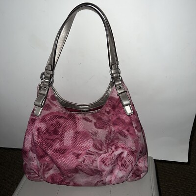 美品 Coach Maggie Madison Pink Floral Hobo COACH #19642 Maggie Madison Pink Floral Hobo Shoulder Bag