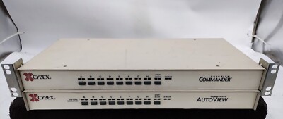 LOT OF 2 CYBEX Autoview Commander 8 port units with 8 PS2 cables