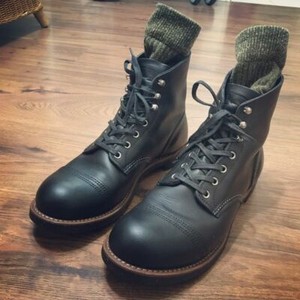 black leather casual boots