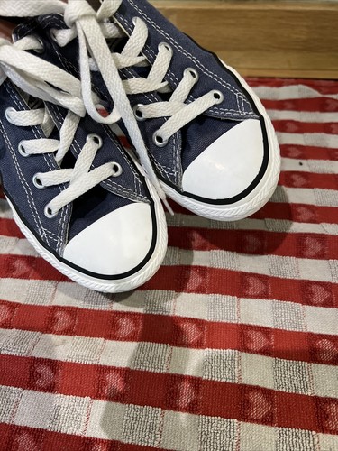 Converse All Star Boys Size 12 Blue Canvas Trainers - Picture 5 of 7