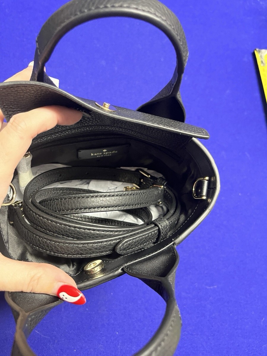 KATE SPADE BASKET MINI TOTE / CROSSBODY PATENT MIXED MATERIAL BLK