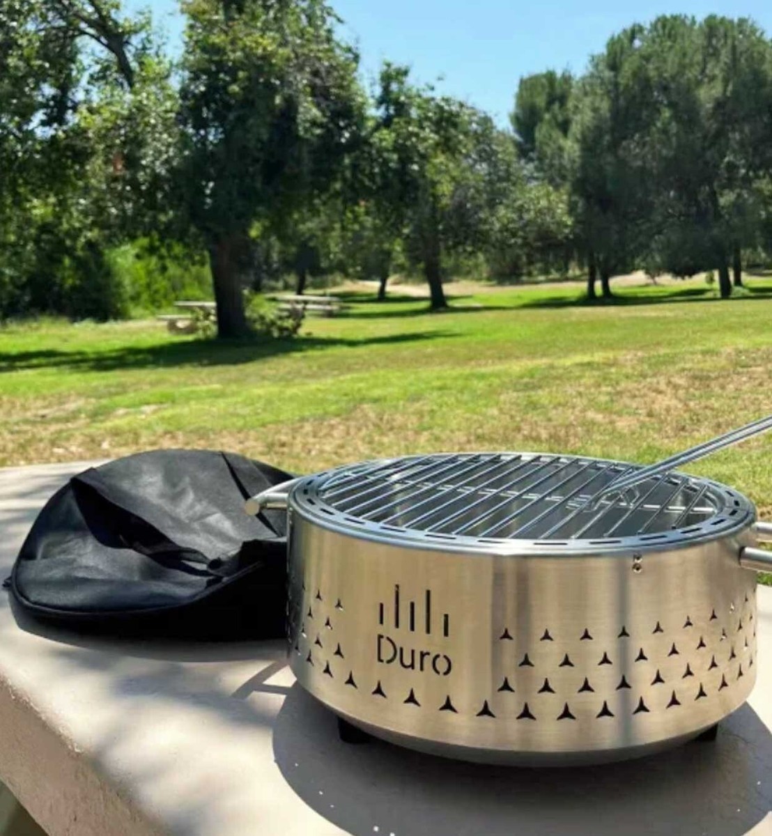 304 Stainless Steel Charcoal Tabletop Grill w/ Carry Bag