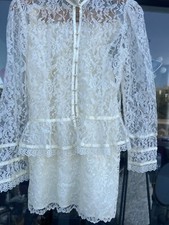 Vintage 70s Gunne Sax Jessica McClintock Coquette Dress Skirt Blouse Outfit 9