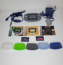 Nintendo Game Boy Advance AGB-001 Glacier Lot 5 Games/Booklets and MORE!!!