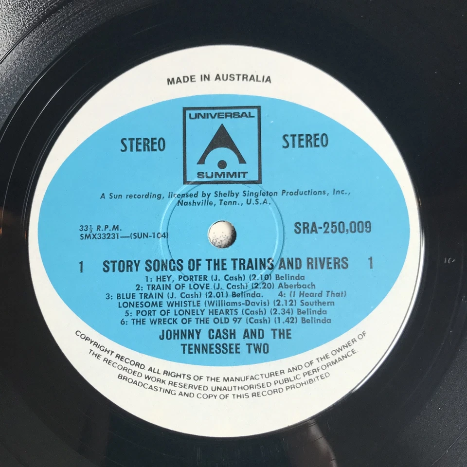 Johnny Cash Story Songs Of The Trains And Rivers 1969 LP Record Album - Image 4 of 4