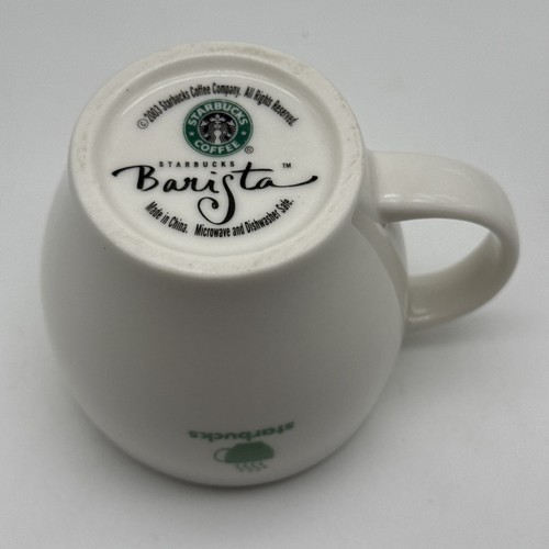 Juego de 2 tazas Starbucks Coffee 2003 Barista con logotipo verde de 6 oz Seattle - Imagen 6 de 16