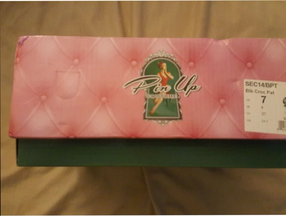 全新带盒海报品牌鳄鱼纹动物印花高跟鞋礼服俱乐部派对鞋 — 第 4/4 张图片