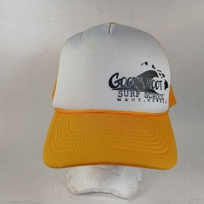 Goofy Foot Surf School Maui Hawaii Mesh SnapBack Trucker Hat Baseball yellow
