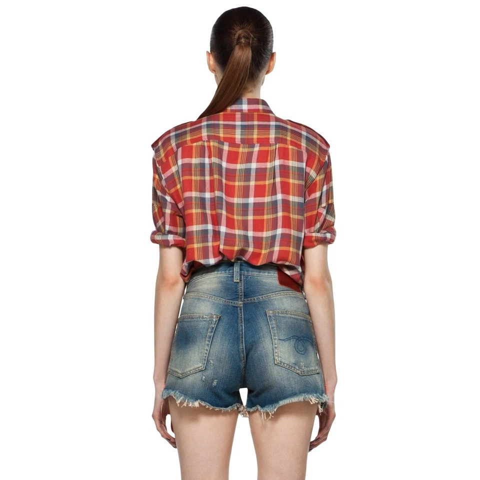 Niño. by Band of Outsiders | Talla 1 | Camisa de Trabajo Fácil Franela a Cuadros Abotonada Foto 2 de 4