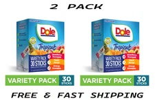 Dole Powder Mix Tropical, Peach Mango, Strawberry Pineapple, Sugar-Free, 60 Ct