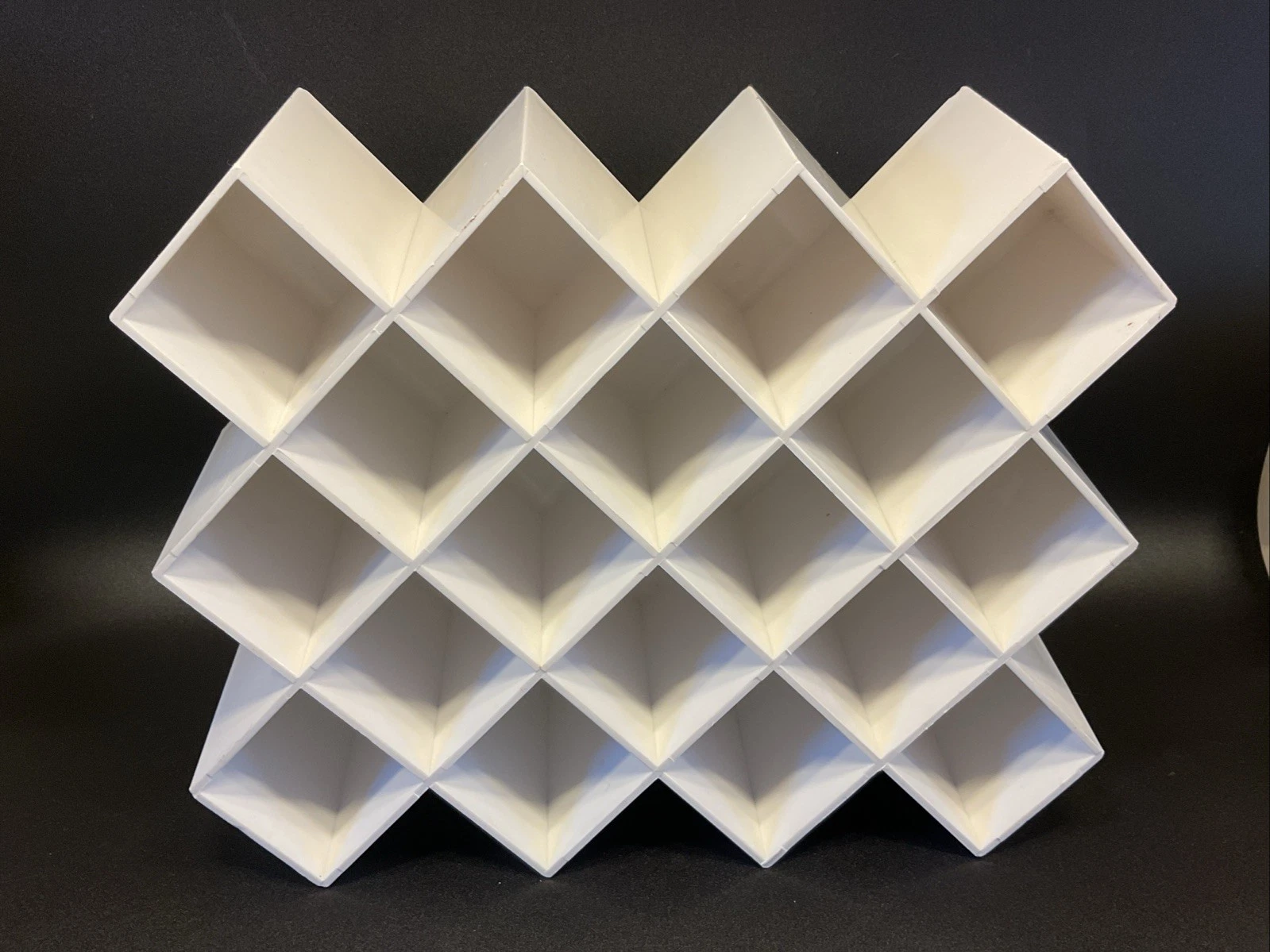 Vintage COPCO MCM Honeycomb Wall 18 Space Spice Rack Midcentury White Plastic