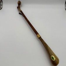 Vtg Italian Long Shoe Horn Faux Bamboo Tortoiseshell Amber Resin Made In Italy