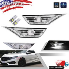 Pair Clear LED Side Lamp Turn Marker Signal Light For Honda Civic 2016-20 2021