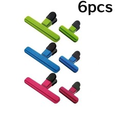 Food Bag Clips 6 Pcs Sturdy Airtight Reusable Clips for Sealing Freezer Bags