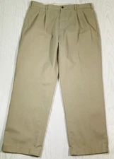 Brooks Brothers Advantage Chino Elliot Mens 37x30 Beige Cotton Pleated Pants
